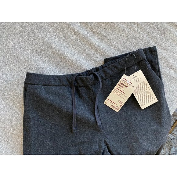 Muji Women Organic Cotton Stretch Brushed Cloth Tapered Pants Dar Gray Small - Picture 5 of 8